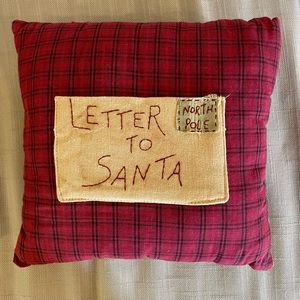 Letter to Santa Christmas Holiday pillow